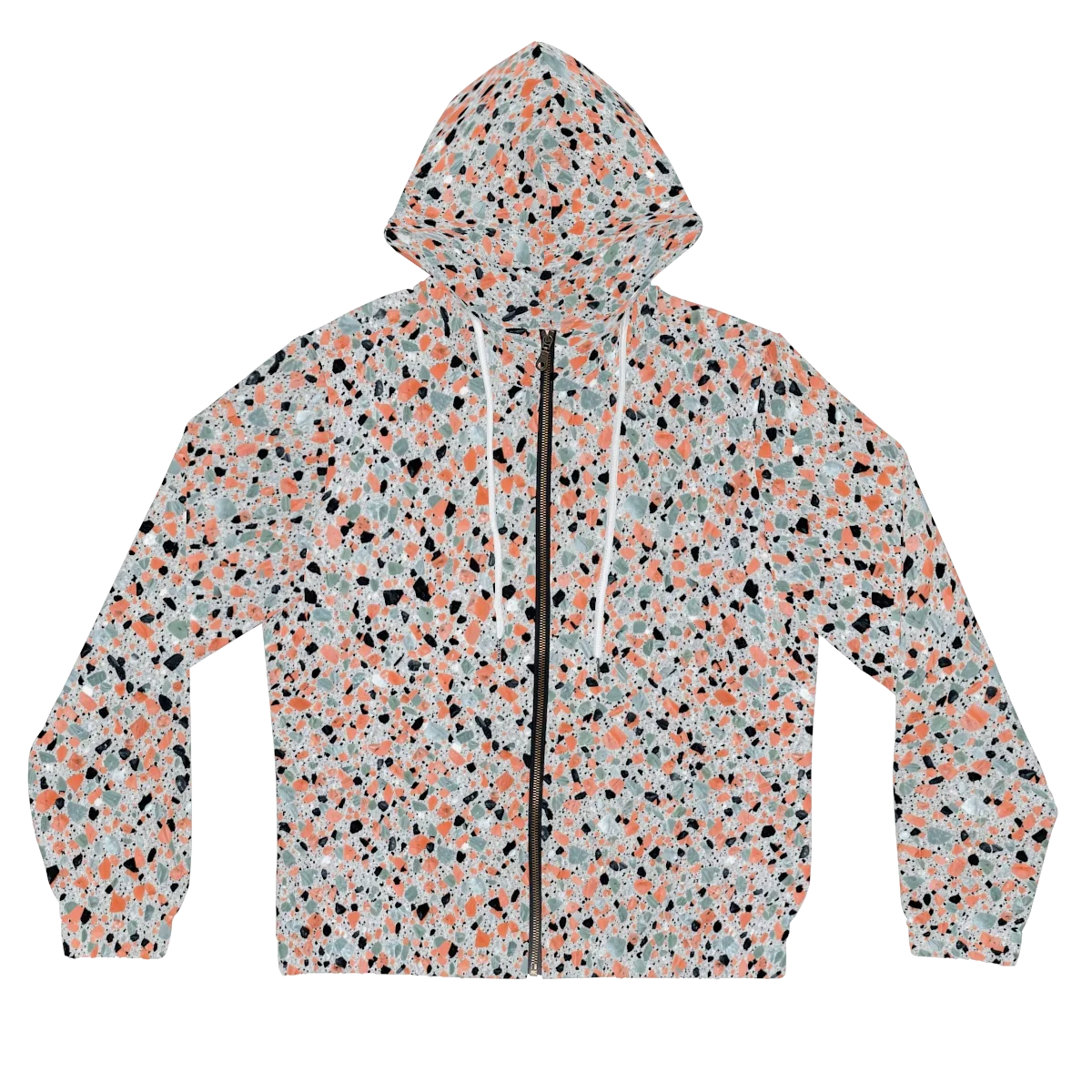 Coral Terrazzo on Women's Full-Zip Hoodie — Front