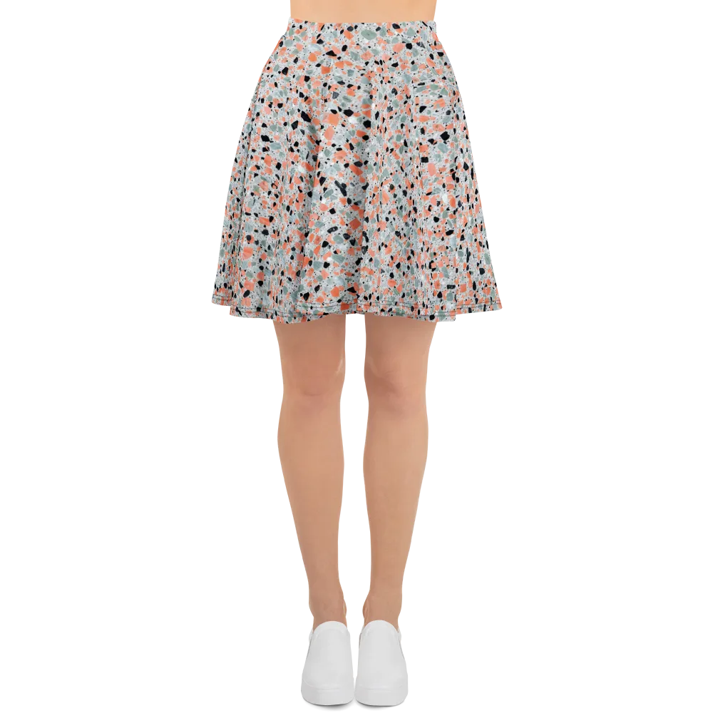 Coral Terrazzo on Skater Skirt — Front