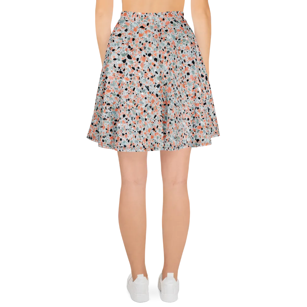 Coral Terrazzo on Skater Skirt — Back