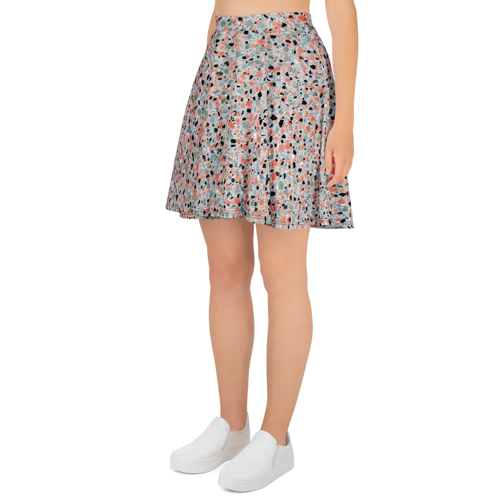 Coral Terrazzo on Skater Skirt — Left