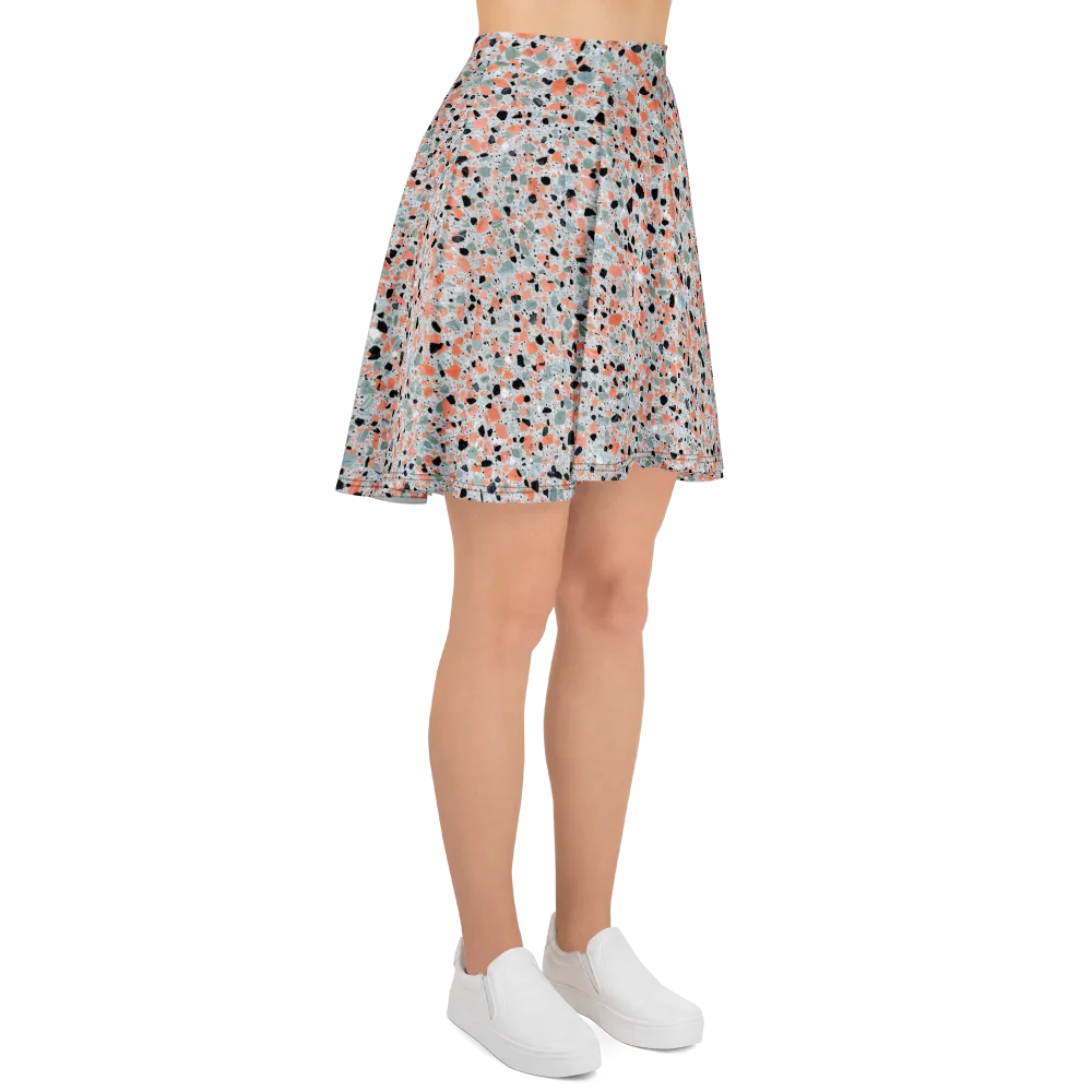 Coral Terrazzo on Skater Skirt — Right