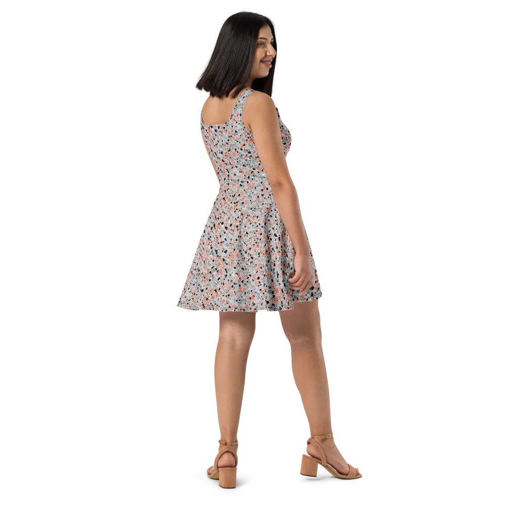Coral Terrazzo on Skater Dress — Right