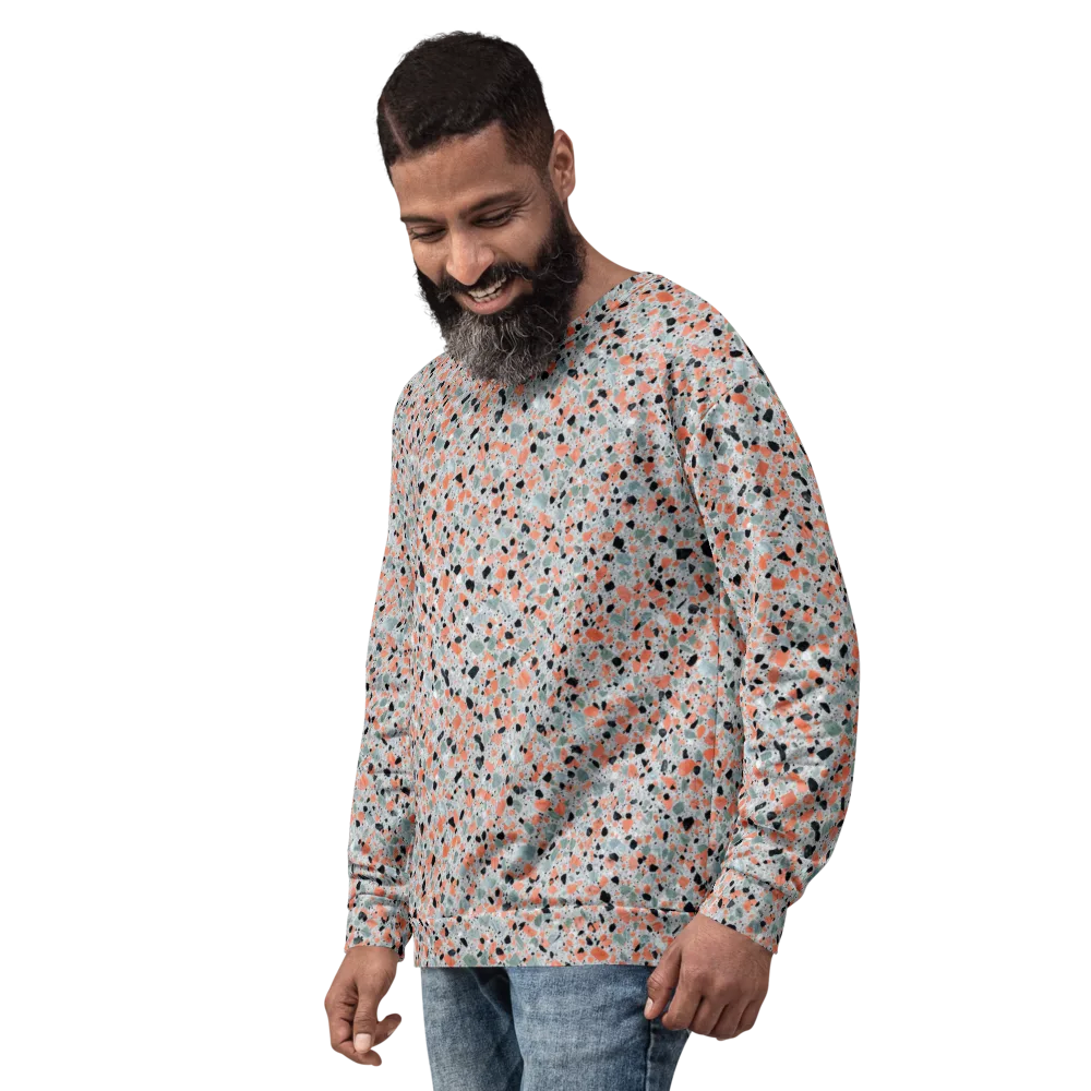 Coral Terrazzo on Sweatshirt — Left Front