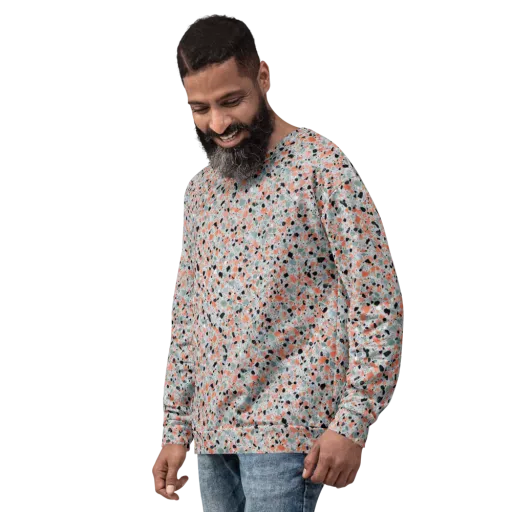 Coral Terrazzo on a Sweatshirt