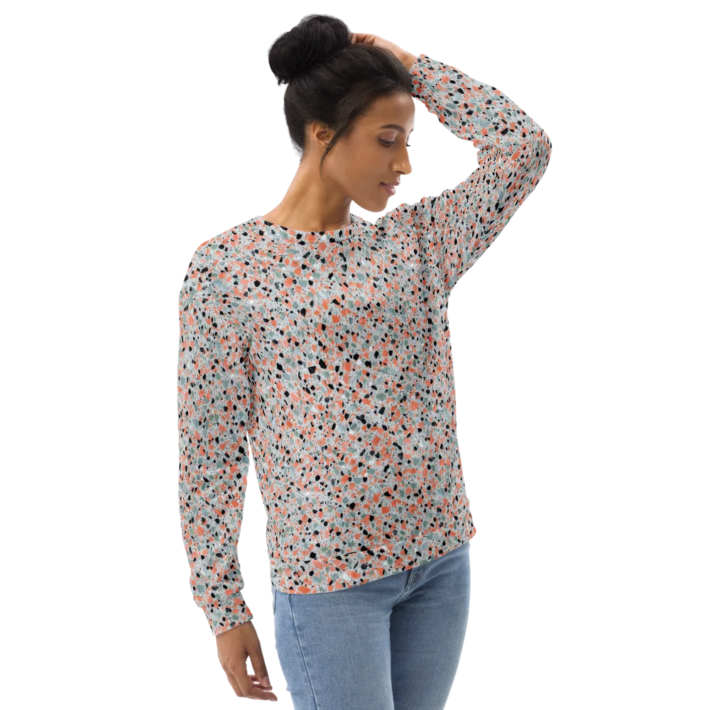 Coral Terrazzo on Sweatshirt — Right Front