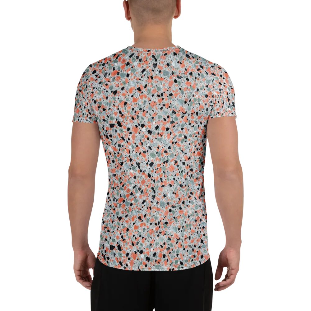 Coral Terrazzo on Men's Athletic T-Shirt — Back