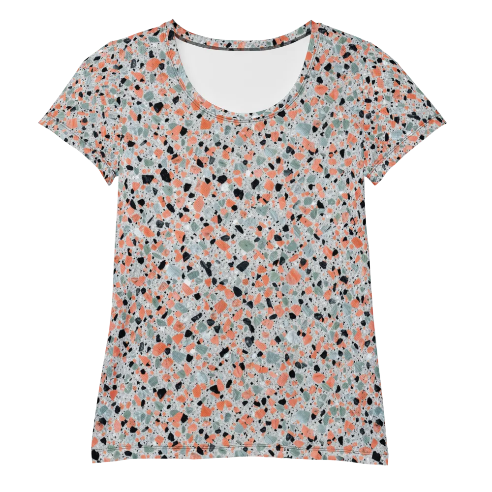 Coral Terrazzo on Women's Athletic T-Shirt — Front
