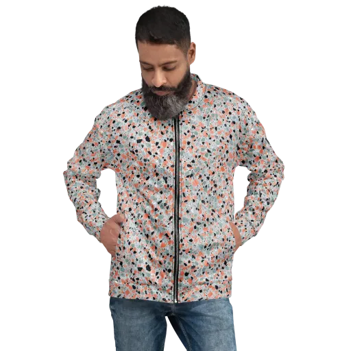 Coral Terrazzo on a Bomber Jacket