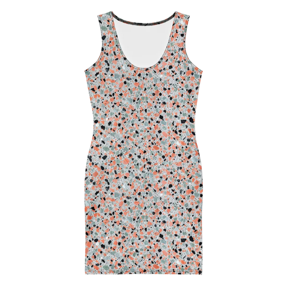 Coral Terrazzo on Bodycon Dress — Front