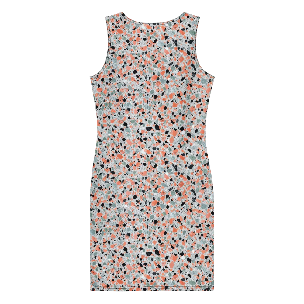 Coral Terrazzo on Bodycon Dress — Back