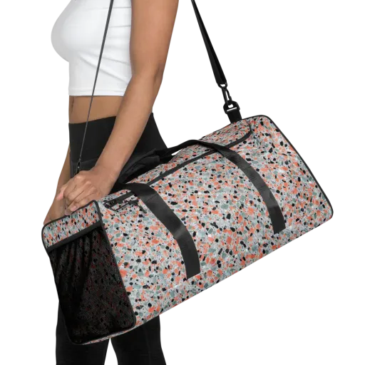 Coral Terrazzo on a Duffle Bag