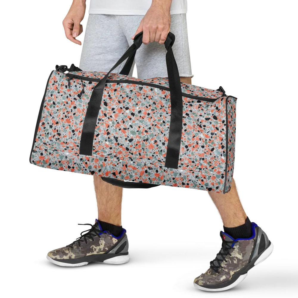 Coral Terrazzo on Duffle Bag — Front