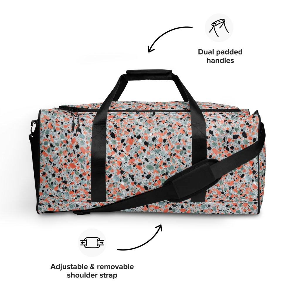 Coral Terrazzo on Duffle Bag — Front