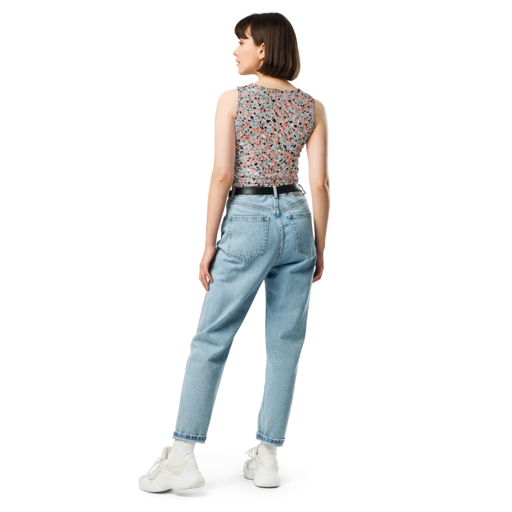 Coral Terrazzo on Crop Top — Back