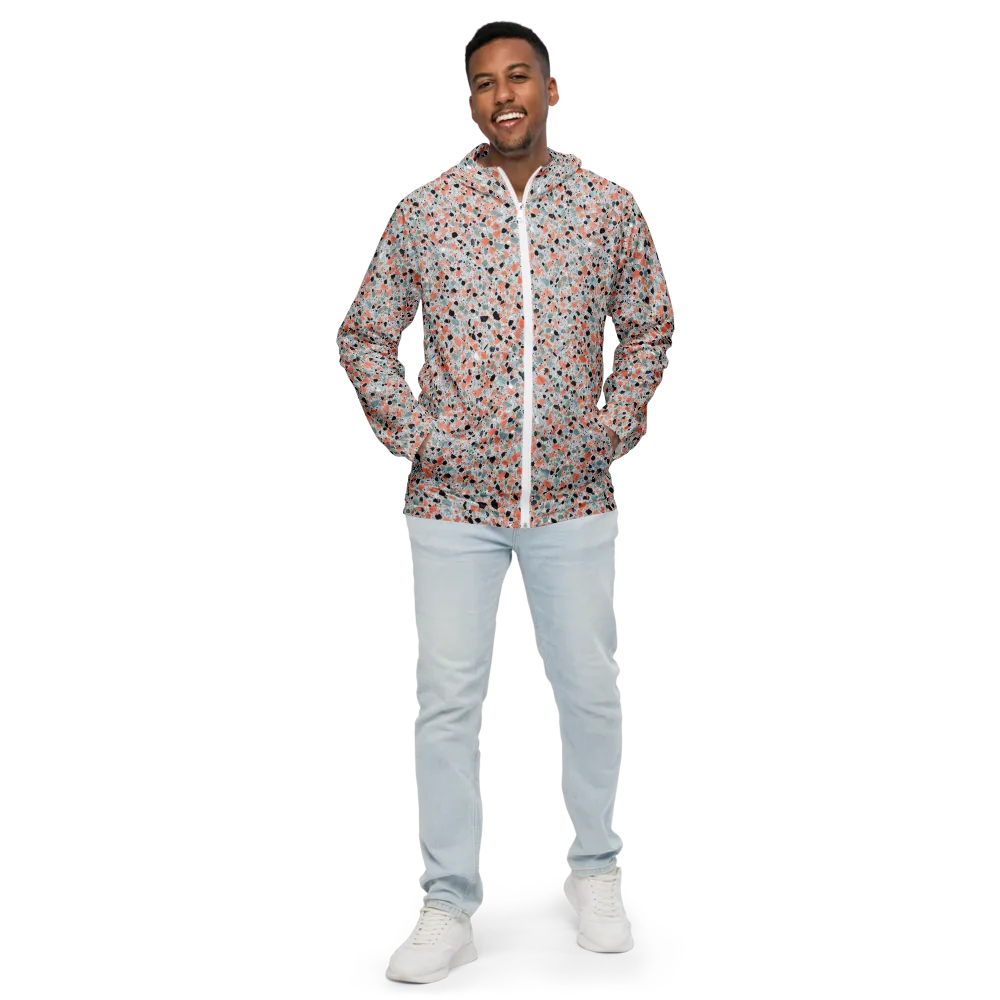 Coral Terrazzo on Men's Windbreaker — Front