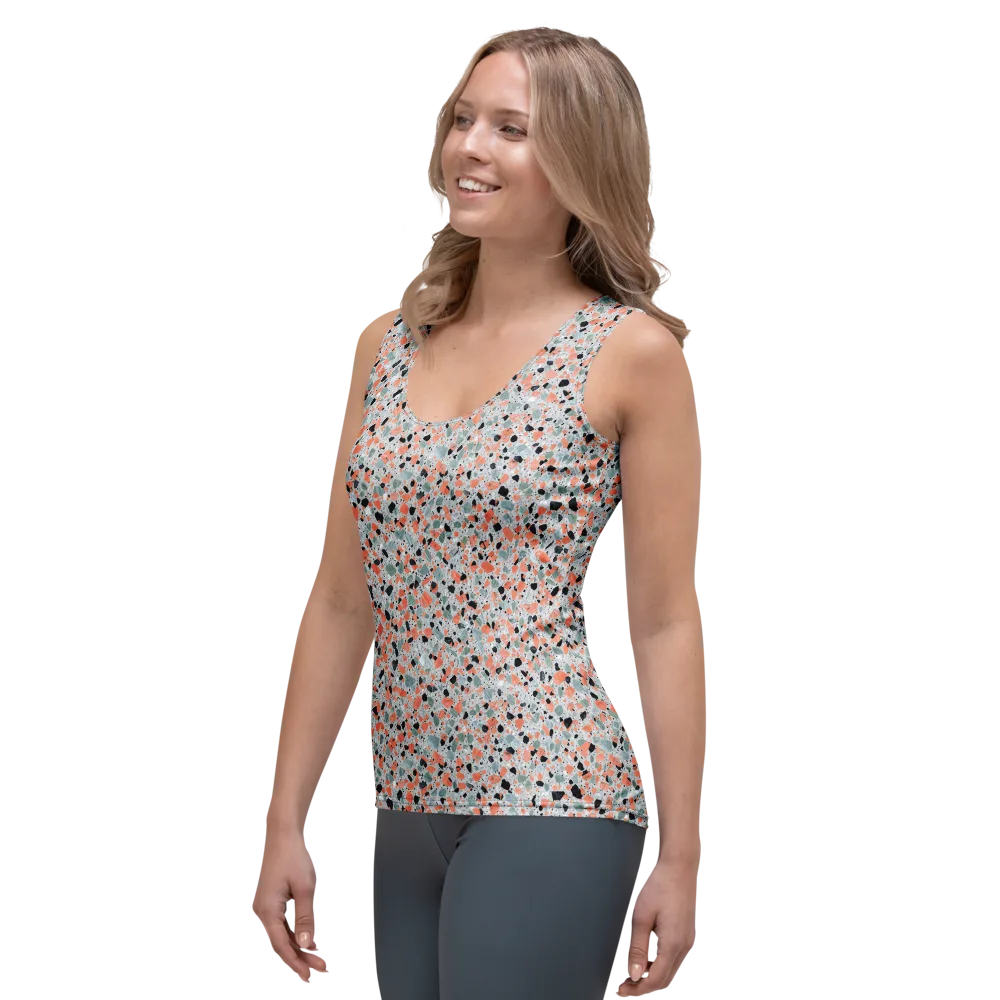 Coral Terrazzo on Women's Tank Top — Left Front