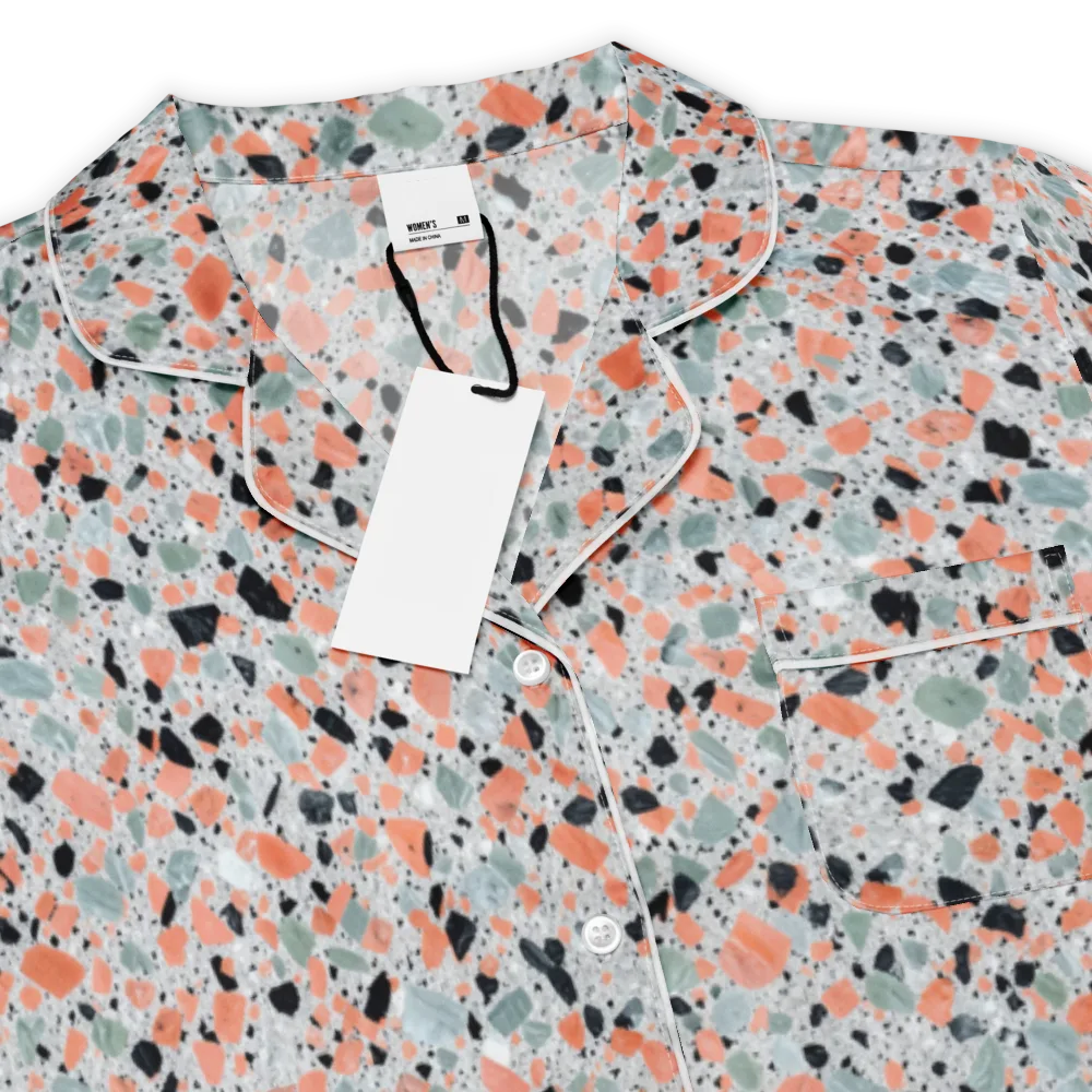 Coral Terrazzo on Women's Short Sleeve Pajama Top — Product details