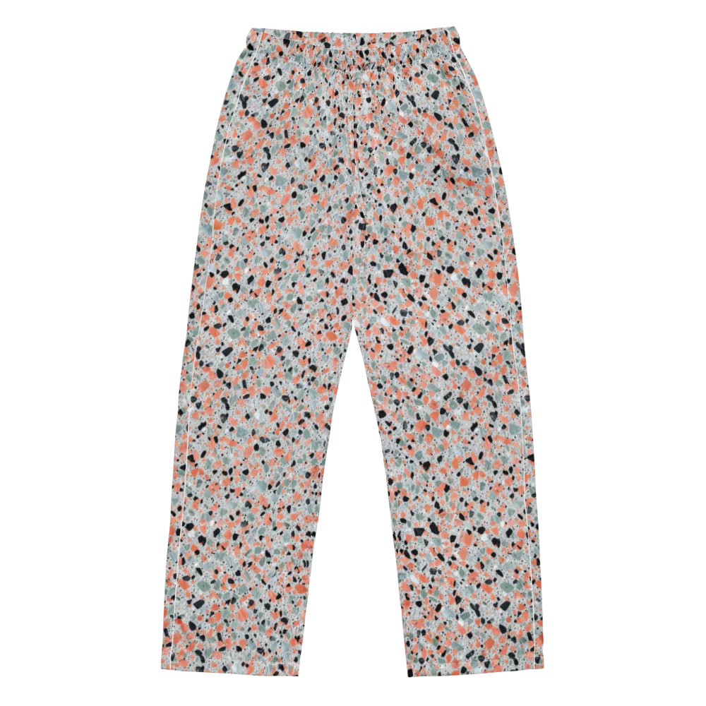 Coral Terrazzo on Women's Pajama Pants — Front