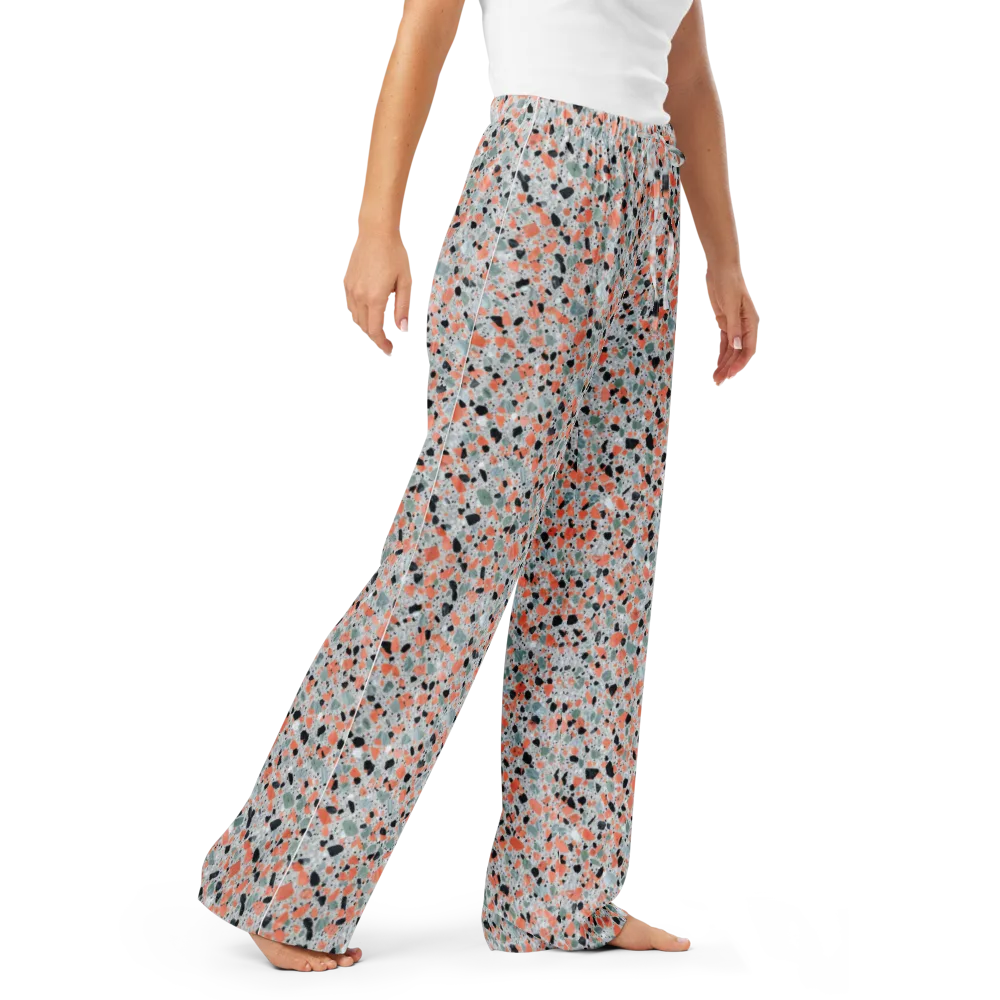 Coral Terrazzo on Women's Pajama Pants — Right Front