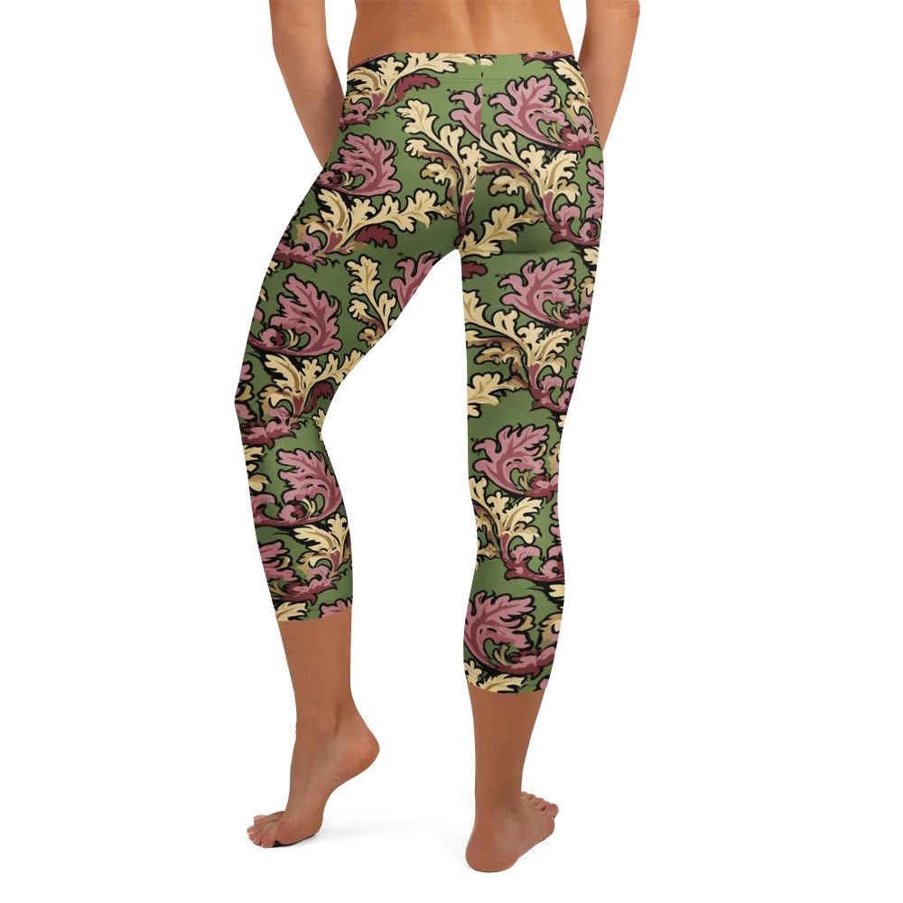 Acanthus Reverie on Capri Leggings — Back