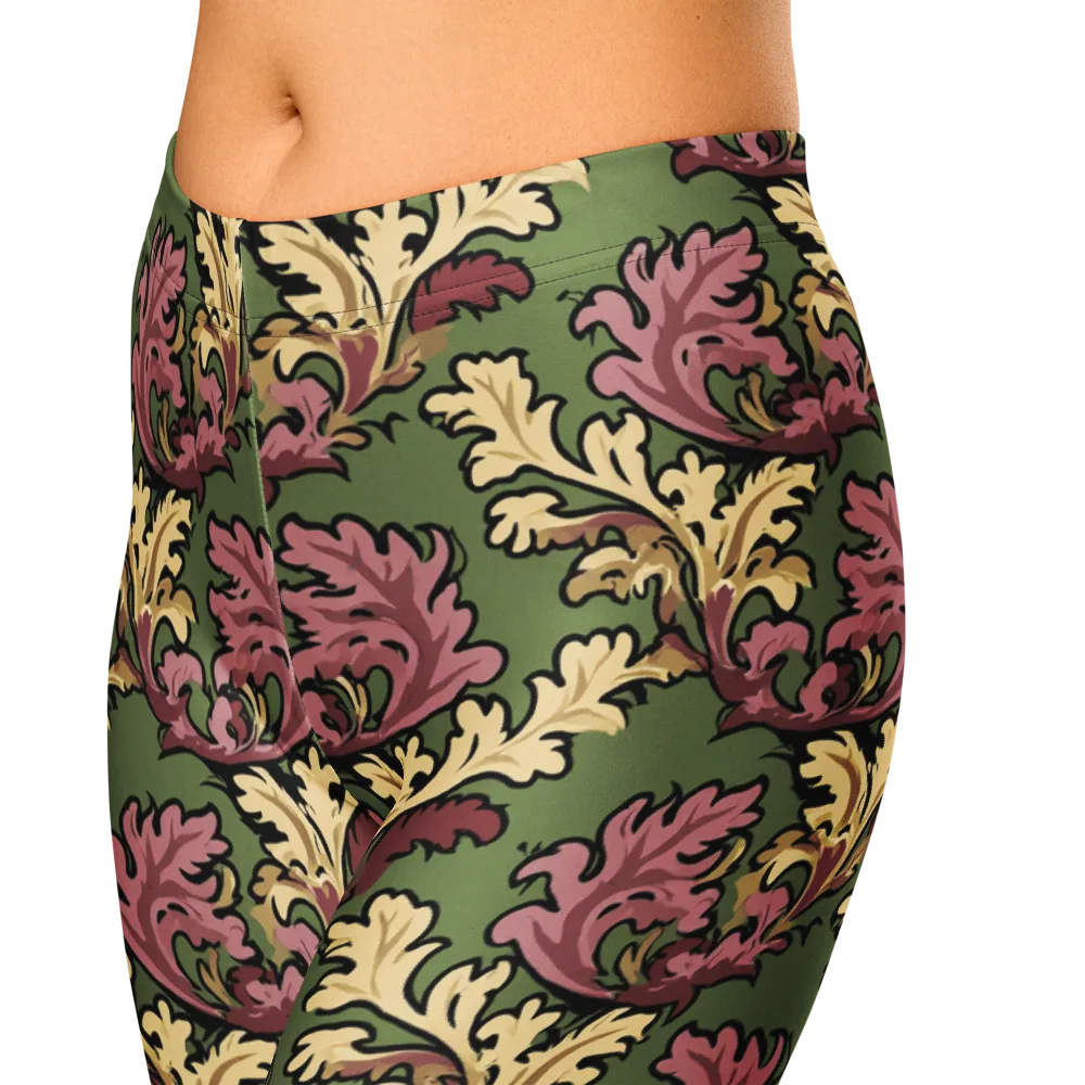 Acanthus Reverie on Capri Leggings — Zoomed-in