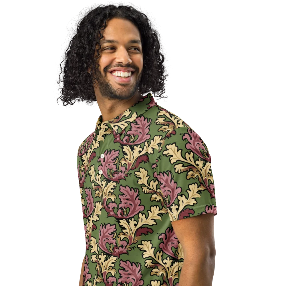 Acanthus Reverie on Men's Slim Fit Polo Shirt — Left Front