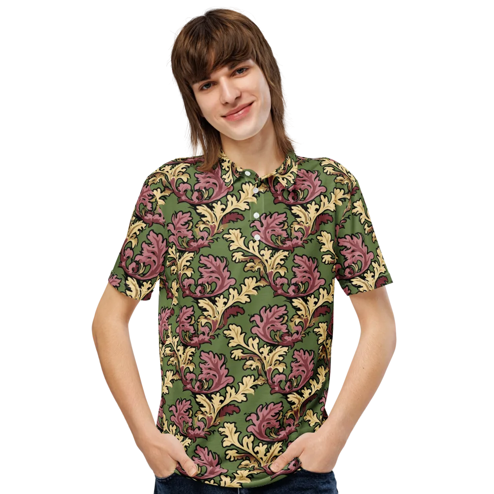 Acanthus Reverie on Men's Slim Fit Polo Shirt — Front