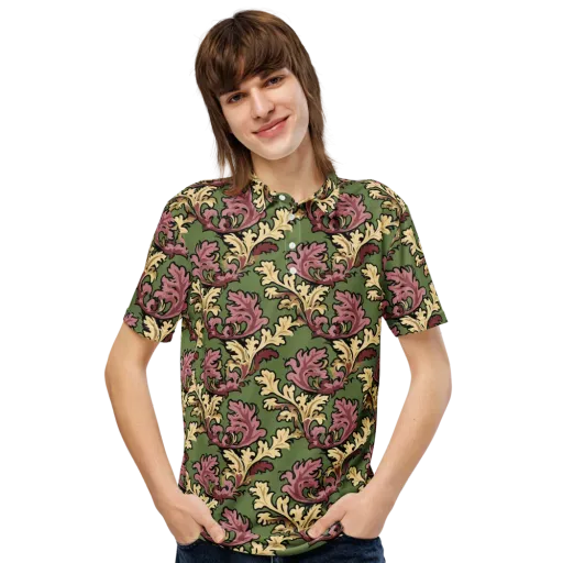 Acanthus Reverie on a Men's Slim Fit Polo Shirt