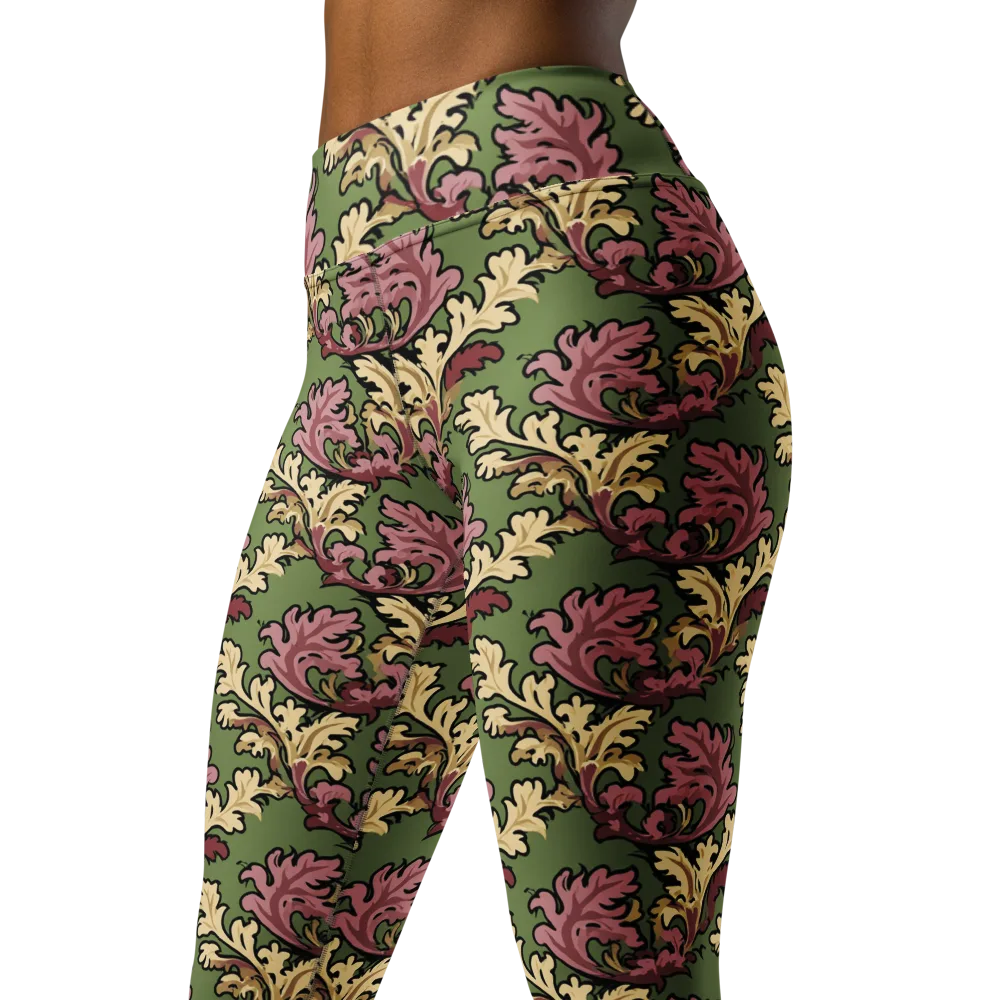 Acanthus Reverie on Yoga Leggings — Left Front