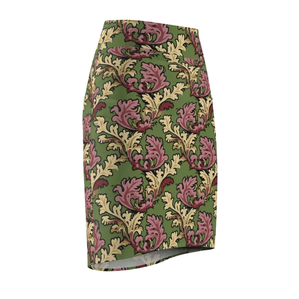 Acanthus Reverie on Pencil Skirt — Front Side