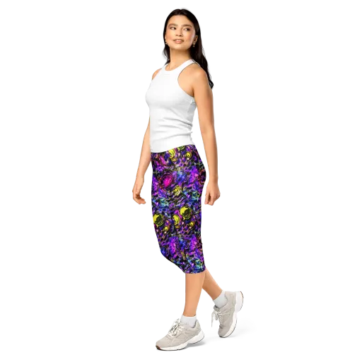 Midnight Fluorescence on a Capri Leggings