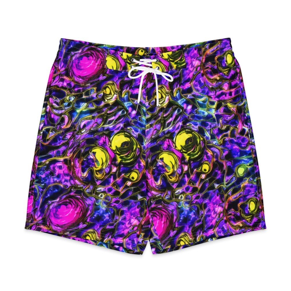 Midnight Fluorescence on Men's Board Shorts — Front