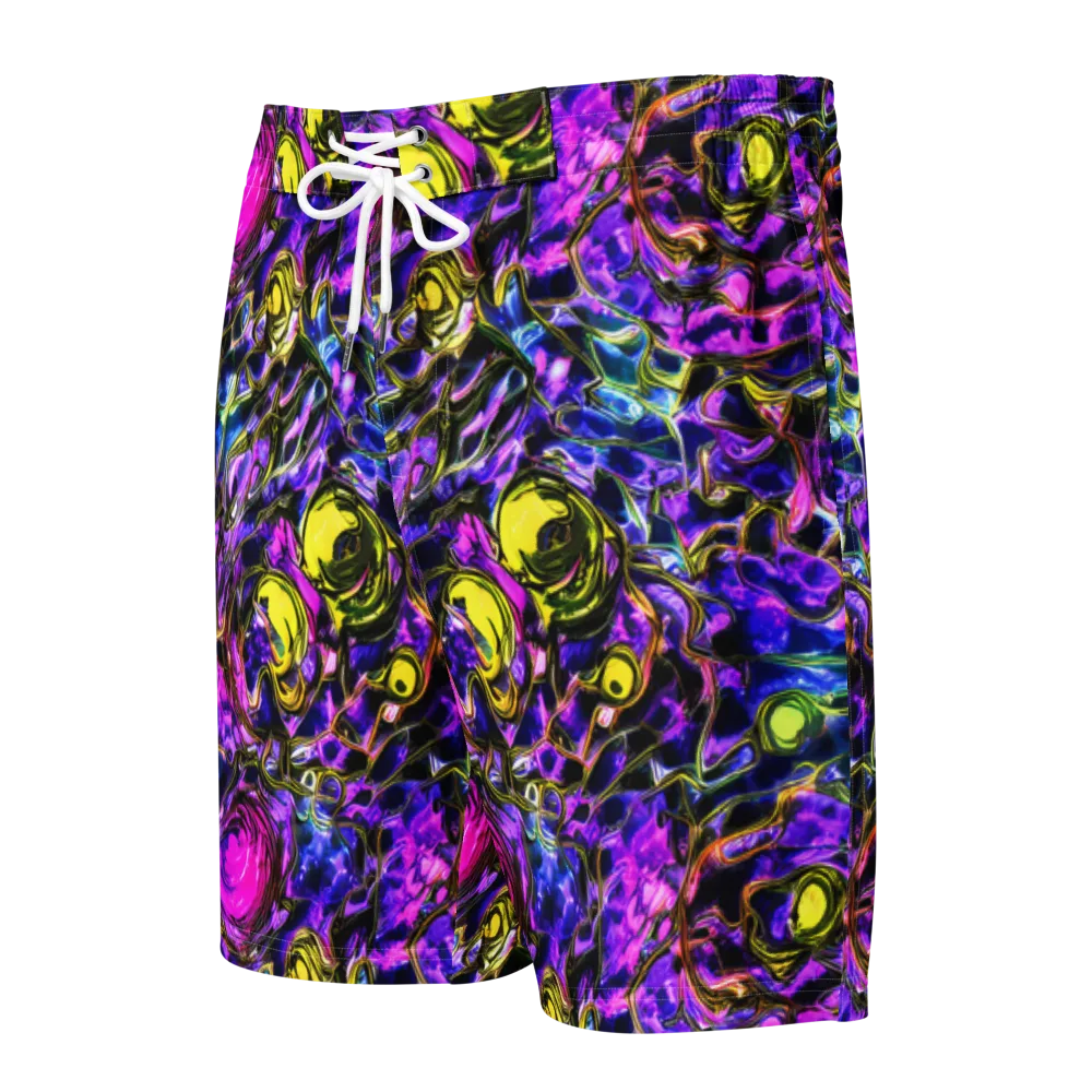 Midnight Fluorescence on Men's Board Shorts — Front