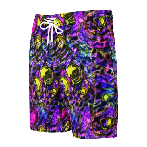 Midnight Fluorescence on a Men's Board Shorts