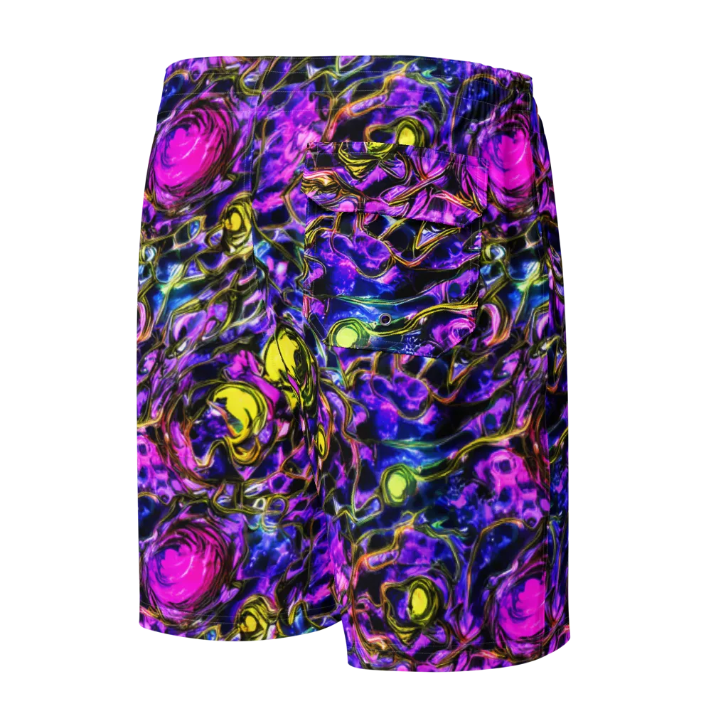 Midnight Fluorescence on Men's Board Shorts — Back
