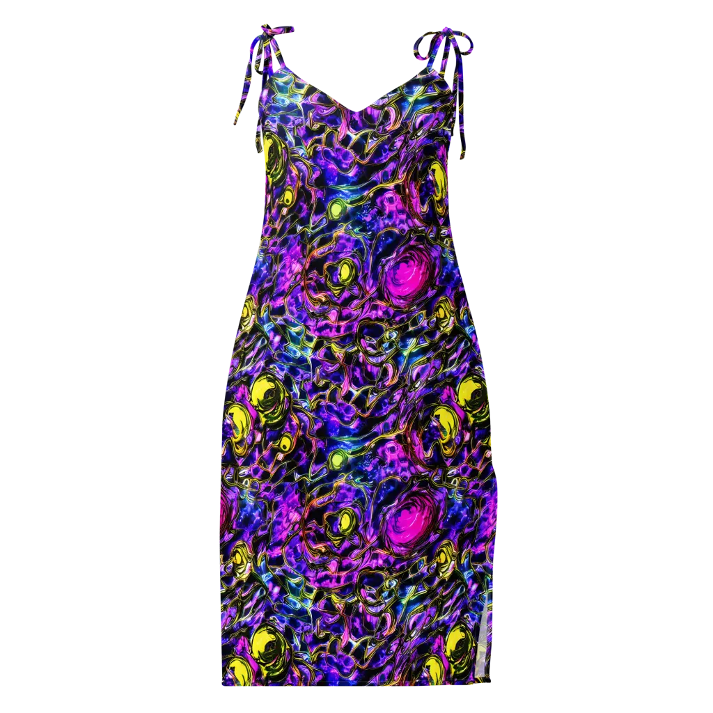 Midnight Fluorescence on Slip Dress — Front