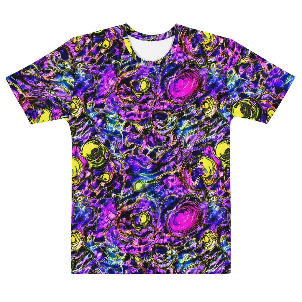 Midnight Fluorescence on Men's Cotton Crew Neck T-Shirt — Front