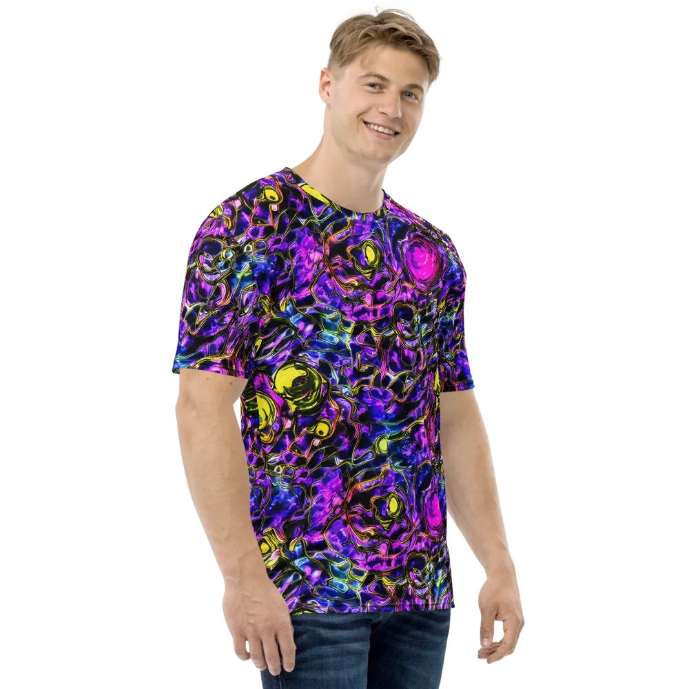 Midnight Fluorescence on Men's Crew Neck T-Shirt — Right
