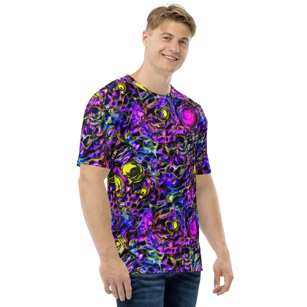 Midnight Fluorescence on Men's Crew Neck T-Shirt — Right