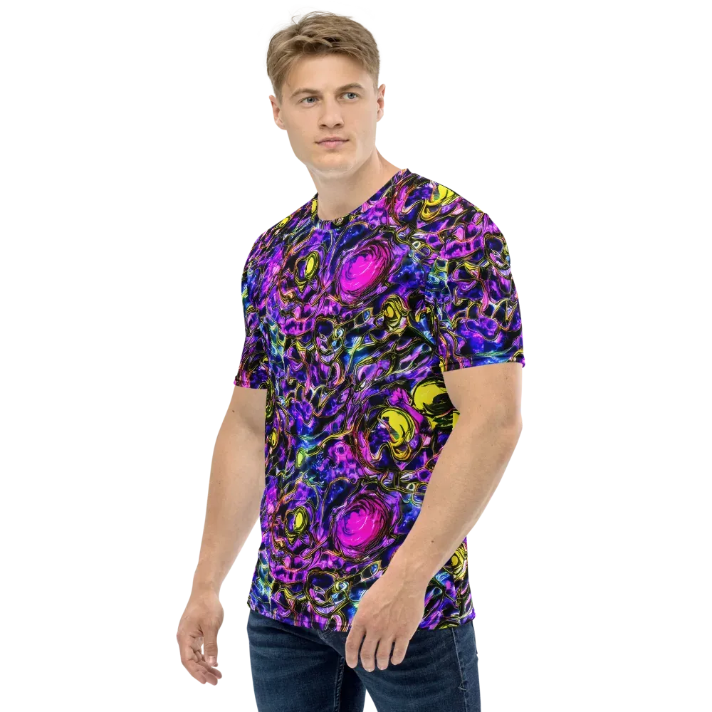 Midnight Fluorescence on Men's Crew Neck T-Shirt — Left
