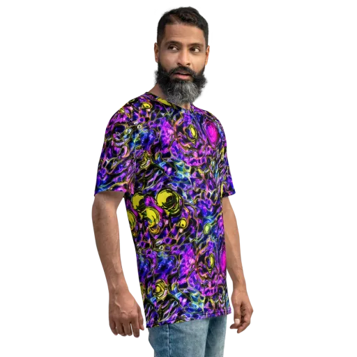 Midnight Fluorescence on a Men's Crew Neck T-Shirt