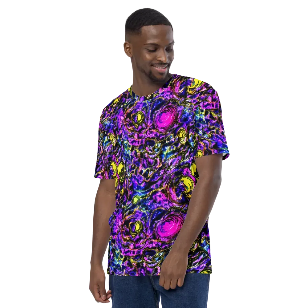 Midnight Fluorescence on Men's Crew Neck T-Shirt — Left