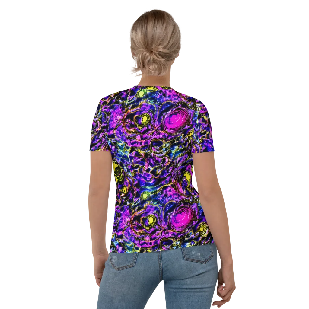 Midnight Fluorescence on Women's Crew Neck T-Shirt — Back