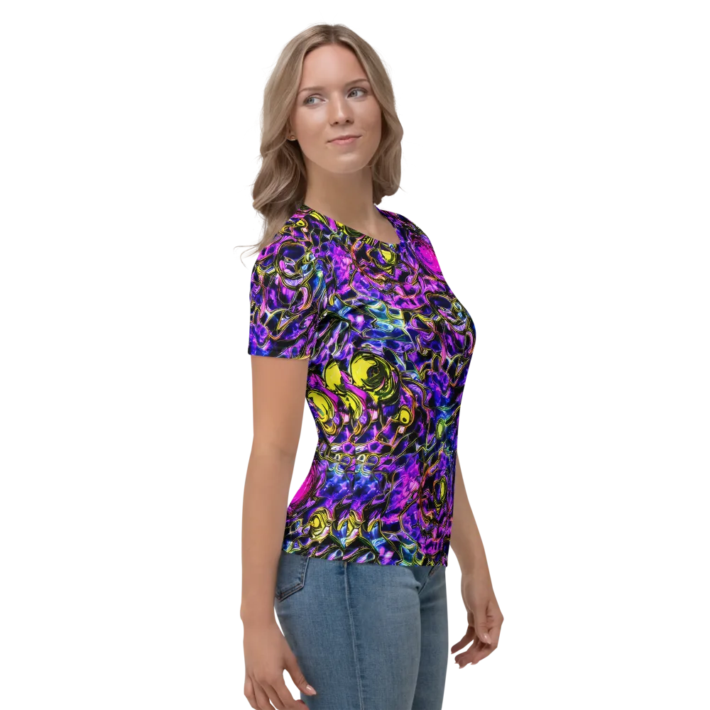 Midnight Fluorescence on Women's Crew Neck T-Shirt — Right