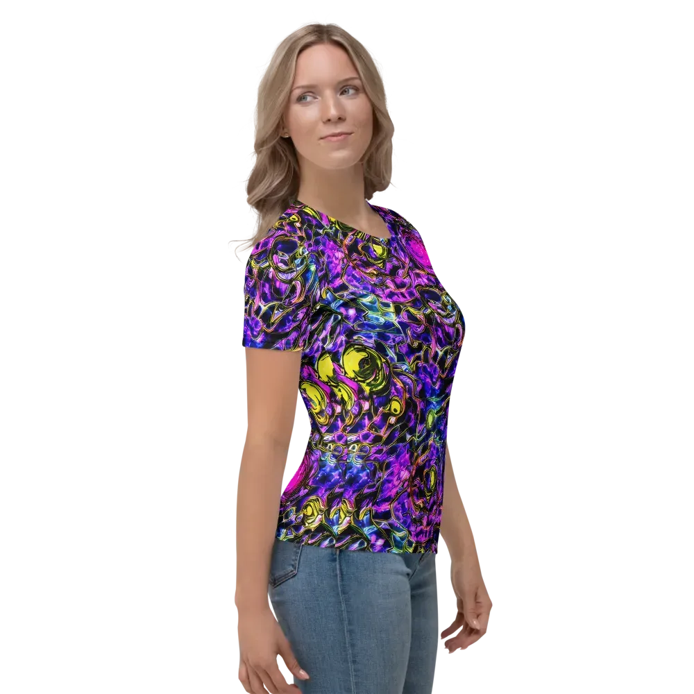 Midnight Fluorescence on Women's Crew Neck T-Shirt — Right