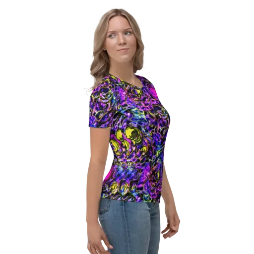 Midnight Fluorescence on a Women's Crew Neck T-Shirt