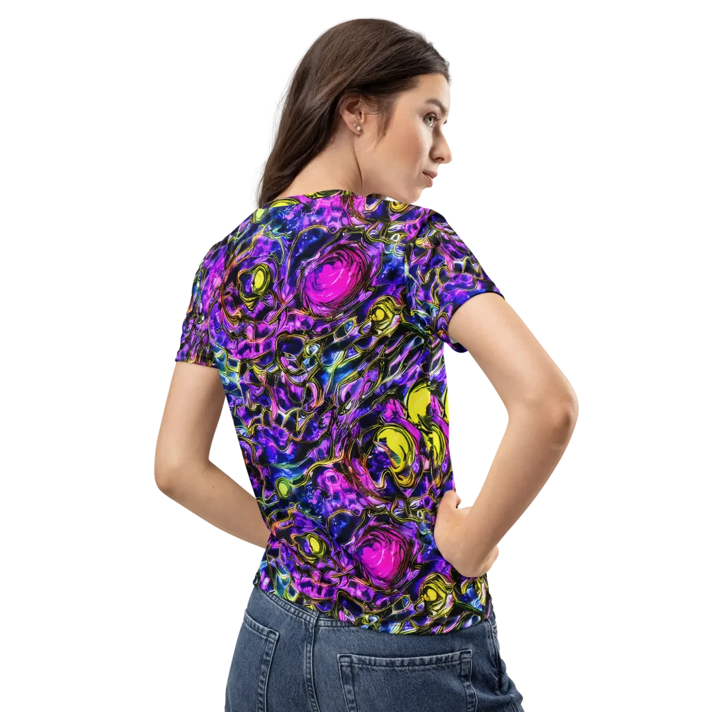 Midnight Fluorescence on Women's Crew Neck T-Shirt — Back