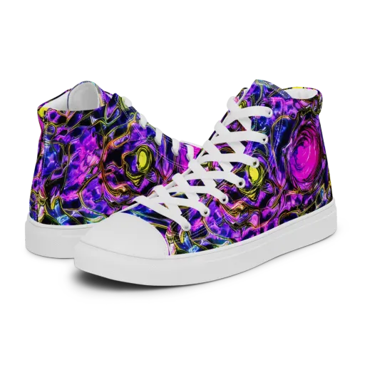 Midnight Fluorescence on a Women's High Top Canvas Shoes