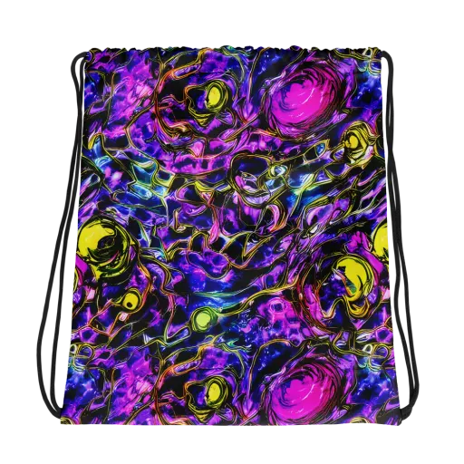 Midnight Fluorescence on a Drawstring Bag