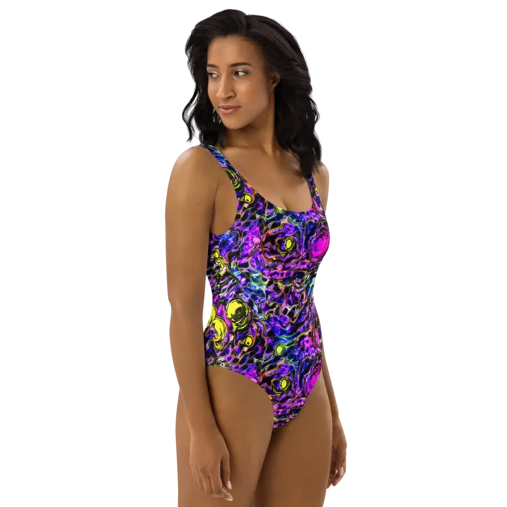 Midnight Fluorescence on One-Piece Swimsuit — Right